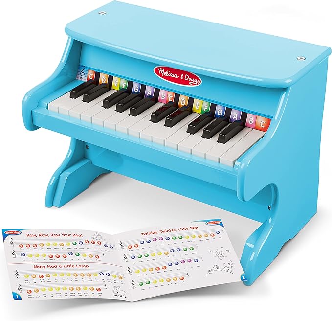 Melissa & Doug Learn-to-Play Piano With 25 Keys and Color-Coded Songbook - Blue