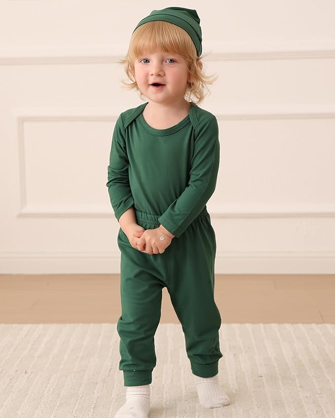 Newborn Baby Boy Clothes Infant Boys Outfits Romper 2-Pack Cute Baby Boy Pants Set Hat 0 3 6 9 12 18 Months