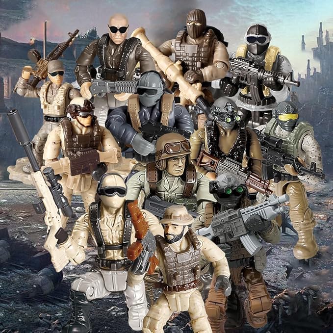 24 PCS Thunder Special Forces Building Block Action Mini-Figures Blind Bags with Multiple Weapons Accessories Equipment Assembly Building Toys Party Favors for Boys