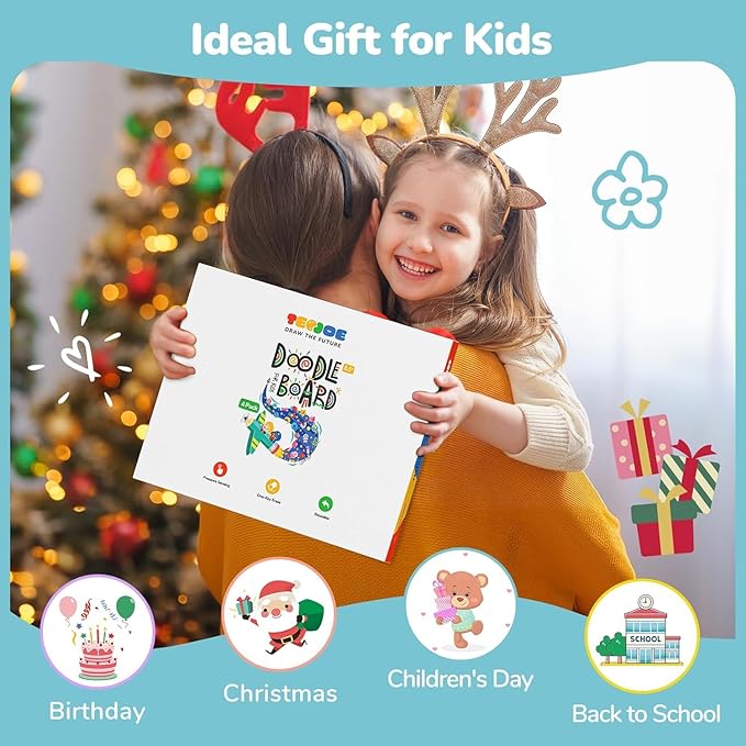 TECJOE 4 Pack LCD Writing Tablet, 8.5 Inch Colorful Doodle Board Drawing Tablet for Kids, Kids Travel Games Activity Learning Toys Birthday Gifts for 3 4 5 6 Year Old Boys Girls Toddlers Preschooler