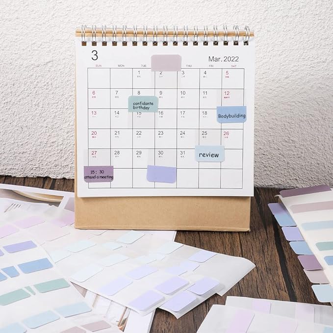 360 Pcs Sticky Index Tabs, Colored Book Sticky Tabs for Notebooks, Repositionable Page Tabs for Notebooks File Classification,12 Colors (1 Inch, 1.8×1 Inch)