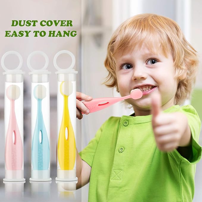 6 Pieces Kids Extra Soft Nano Toothbrush Children Bristles Children Micro Nano Manual Toothbrush Set with 20000 Bristles for Age 1 and Above Boys Girls Gum Protecting Cleaning(Cute Style)