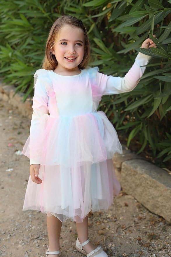 Arshiner Toddler Dress Baby Girls Tutu Tiered Formal Party Sequin Tulle Dresses Fall Winter Clothes for 1-6 Years