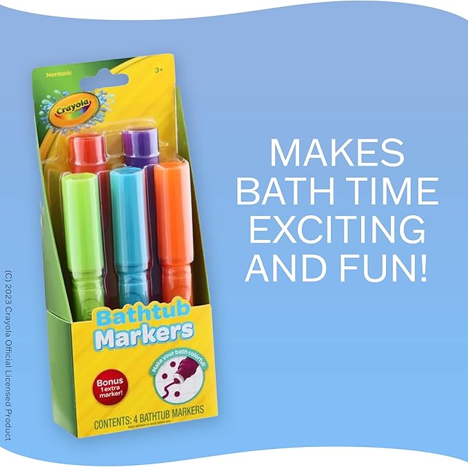 Crayola Taste Beauty Bathtub Markers, Washable Markers for Baths in Green, Red, Blue, Purple, and Orange