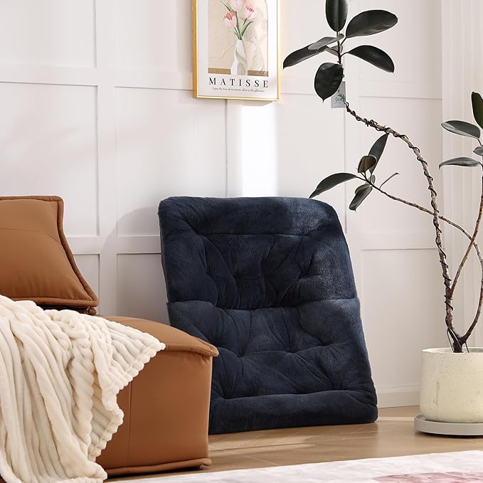 Comfy Saucer Chair, Soft Faux Fur Oversized Folding Chair, Flexible Lounge Lazy Chair for Kids Girls Teens Adults, Moon Chair for Dorm Rooms, Bedroom, Living Room