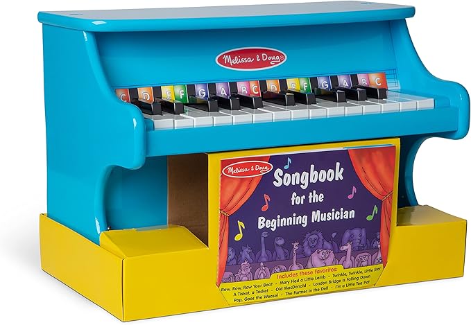 Melissa & Doug Learn-to-Play Piano With 25 Keys and Color-Coded Songbook - Blue