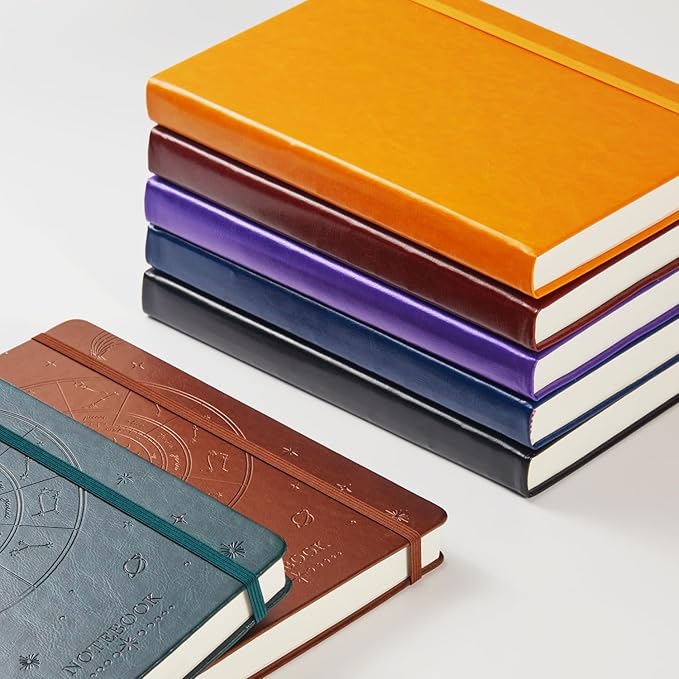 3 Pack Journal Notebook, 320 Pages A5 Lined Notebook Journal Set for Work Writing, Hardcover Leather Bound Notebooks Bulk for Women Men Office School, 5.7'' X 8.4'', Multicolor