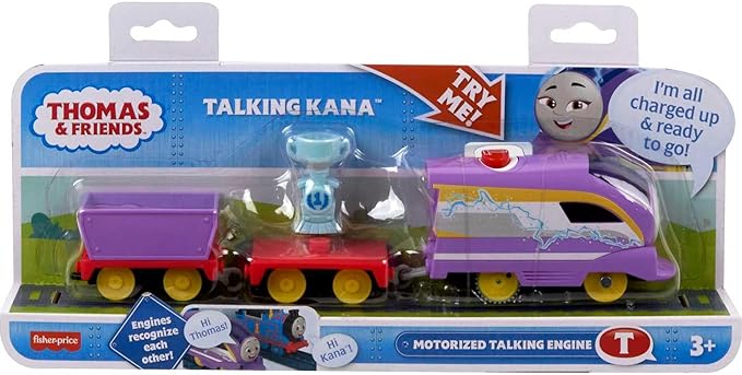 Thomas & Friends Motorized Toy Train Talking Kana Engine with Sounds Phrases & Cargo Car for Preschool Pretend Play Kids Ages 3+ Years