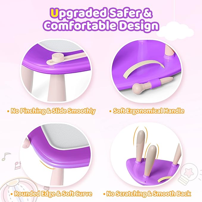 Kikidex Toddlers Toys Age 1-3, Magnetic Drawing Board, Toddler Girl Toys for 1-2 Year Old, Doodle Board Pad Learning and Educational Toys for 1 2 3 Year Old Baby Kids Birthday Gift (Purple)