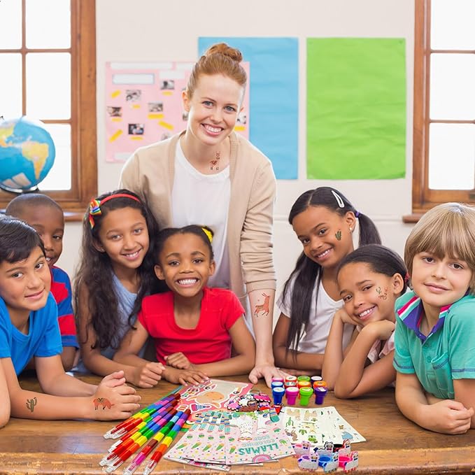 72 Pcs Llama Birthday Party Favors Kits ,Llama Coloring Book Alpaca Pinata Filler Cactus Goodie Bags Summer Mexican Party Supplies Llama Craft DIY Kit Face Stickers Tattoo for Fiesta Animal Party