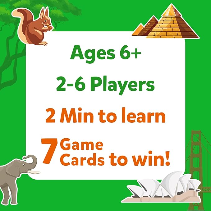 Skillmatics Card Game - Guess in 10 Animals & Countries, Perfect for Boys, Girls, Kids, and Families Who Love Toys, Travel Games, Gifts for Ages 6, 7, 8, 9
