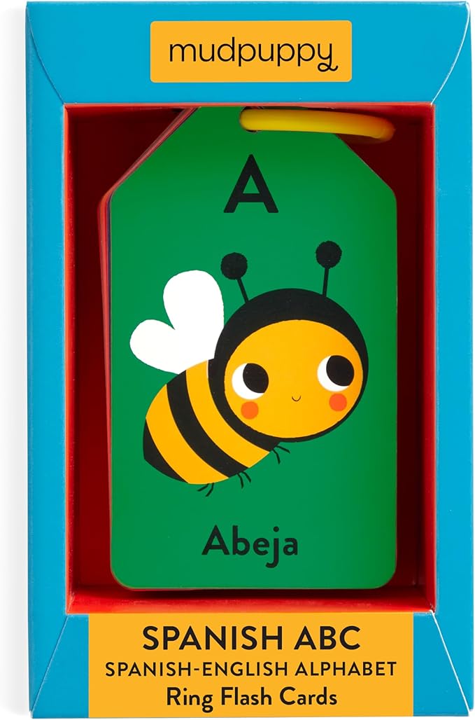 Mudpuppy Spanish English ABC — Ring Flashcards 26 Double Sided Bilingual Alphabet Cards Reclosable Ring With Colorful Art For Ages 1+ Perfect For Preschool Or Travel For Teachers And Parents