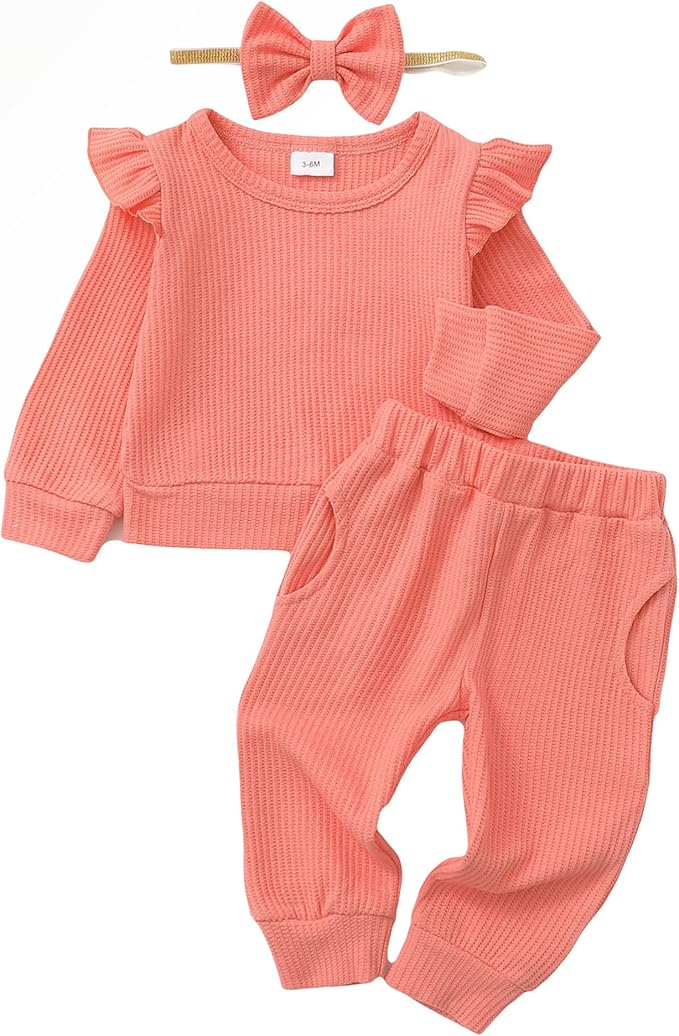 Mioglrie Baby Girl Clothes Infant Toddler Girls Fall Winter Outfits Sweatshirts Clothing Set 3 6 12 18 24 Month 2T 3T