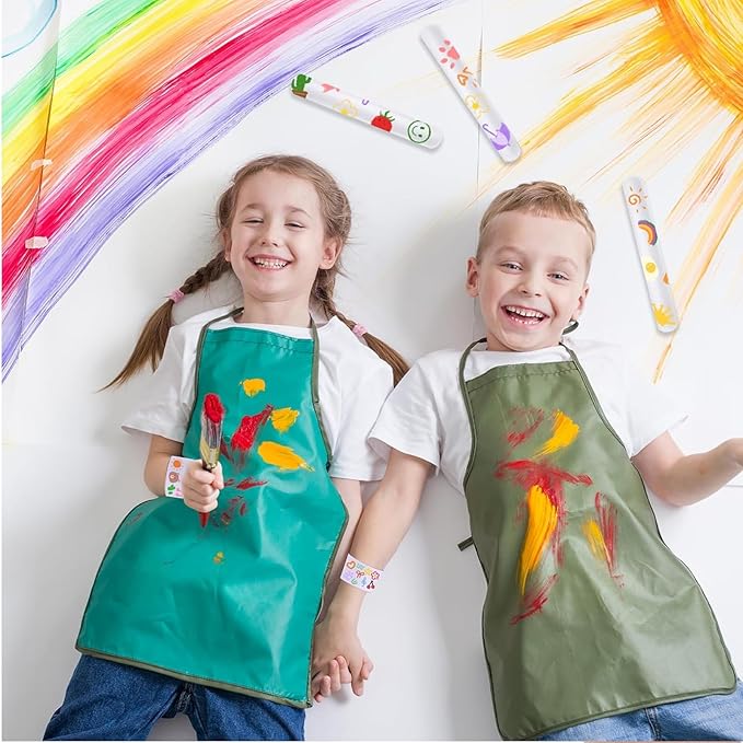 36 PCS Slap Bracelets Blank DIY Slap Bracelets Color Your Own Slap Bracelets Slap Bands Wristbands Snap Bracelets for Birthday Halloween Thanksgiving Christmas Party