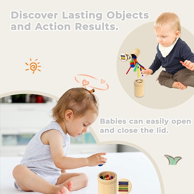 Montessori Toys for 1 2 3 Year Old: 3-in-1 Wooden Color Sorting Toys for Toddlers 1-3, Educational Fine Motor Skills Learning Toys, Preschool Baby Boys Girls Gifts for 18 Month Christmas Birthday