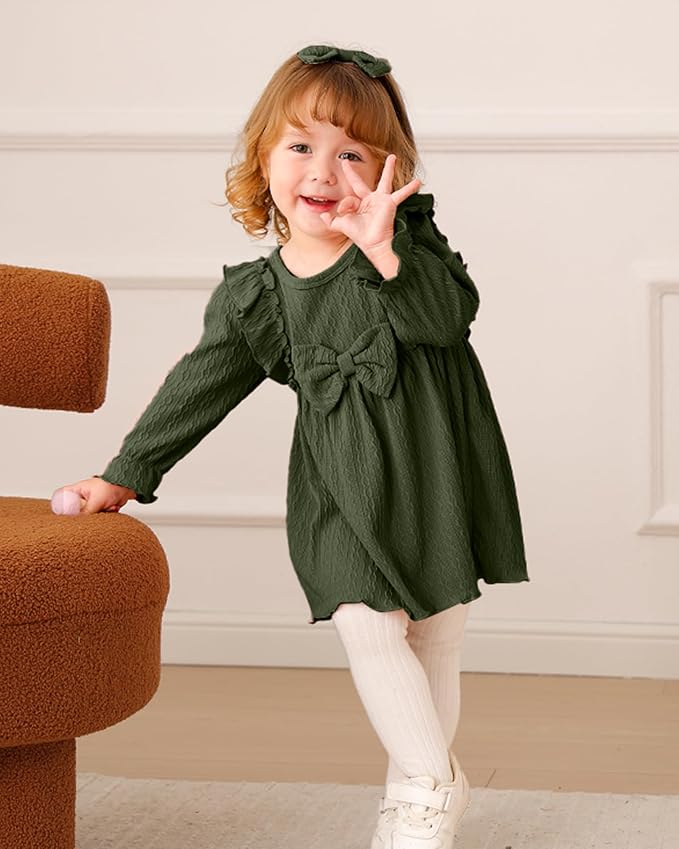 Mioglrie Baby Girl Dress Toddler Girls' Dresses 3 6 9 12 18 24 Months 2t 3t Girls Clothes Fall Winter Outfits