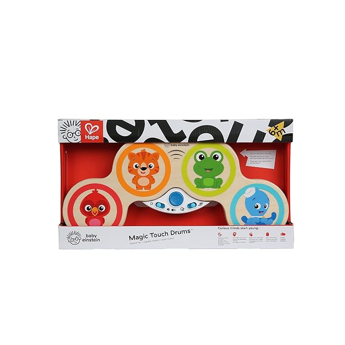 Baby Einstein Magic Touch Wooden Drum Musical Toy, Ages 6 months Plus