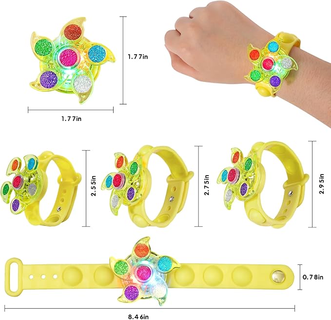 25 Pack Party Favors for Kids 3-5 4-8 8-12 Light Up Bracelets Valentines Day Gifts Goodie Bags Stuffers for Kids Girls Boys Treasure Box Toys Classroom Prizes Glow in the Dark Bracelets New Year Gifts