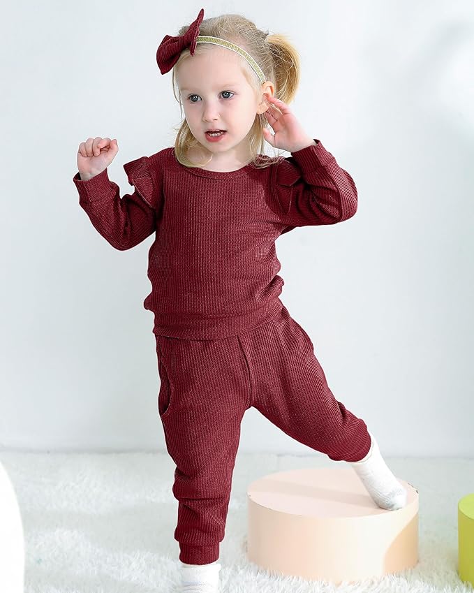 Mioglrie Baby Girl Clothes Infant Toddler Girls Fall Winter Outfits Sweatshirts Clothing Set 3 6 12 18 24 Month 2T 3T