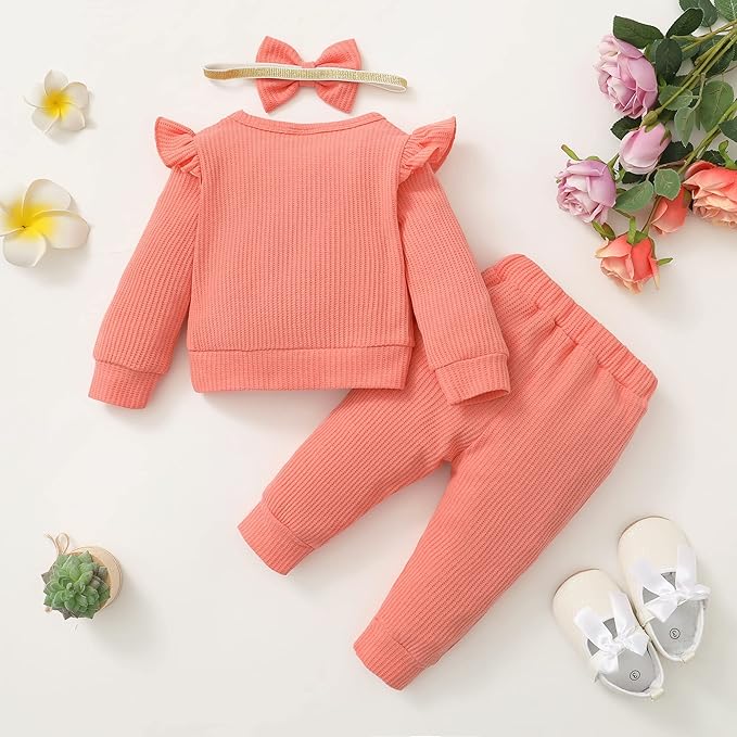 Mioglrie Baby Girl Clothes Infant Toddler Girls Fall Winter Outfits Sweatshirts Clothing Set 3 6 12 18 24 Month 2T 3T