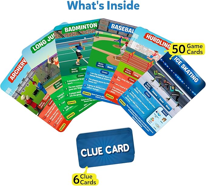 Skillmatics Card Game - Guess in 10 Sports, Perfect for Boys, Girls, Kids, and Families Who Love Toys, Travel Games, Gifts for Ages 6, 7, 8, 9 and Up