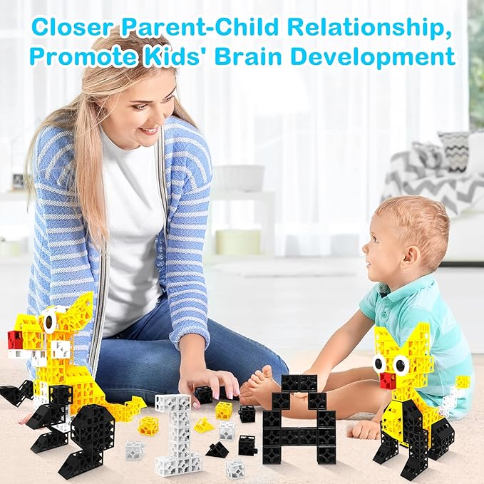 150 PCS Building Blocks for Toddlers, STEM Blocks for Toddlers 4-8, Educational Baby Blocks Sensory Toy for Preschooler to Improve Imagination, Creativity, Hands-on Ability