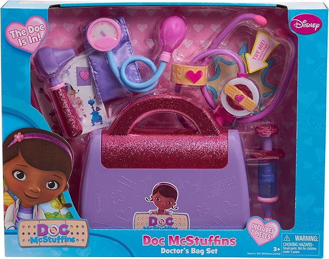 Disney Junior Doc McStuffins Doctor's Bag and Accessories, Dress Up and Pretend Play, Kids Toys for Ages 3 Up, Amazon Exclusive by Just Play