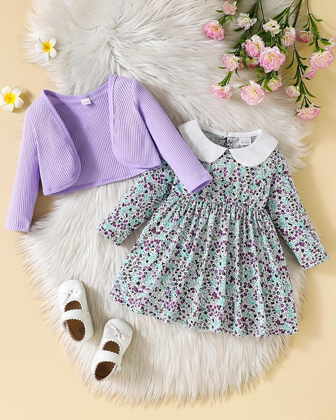 Mioglrie Toddler Baby Girl Dress Fall Winter Outfits Coat Baby Girls Dresses 6 9 12 18 24 Months 2t 3t Girl Clothes