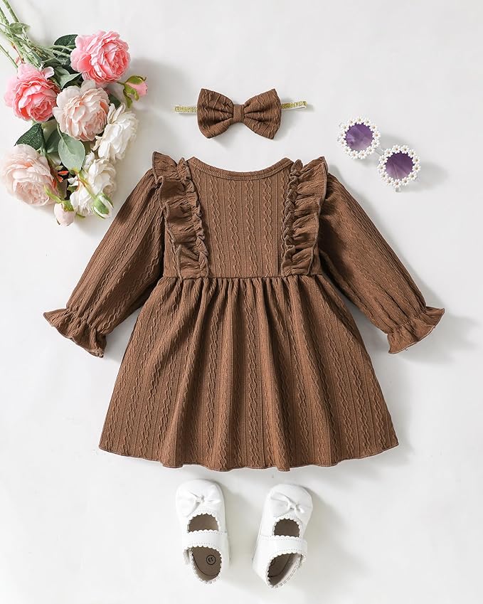 Mioglrie Baby Girl Dress Toddler Girls' Dresses 3 6 9 12 18 24 Months 2t 3t Girls Clothes Fall Winter Outfits