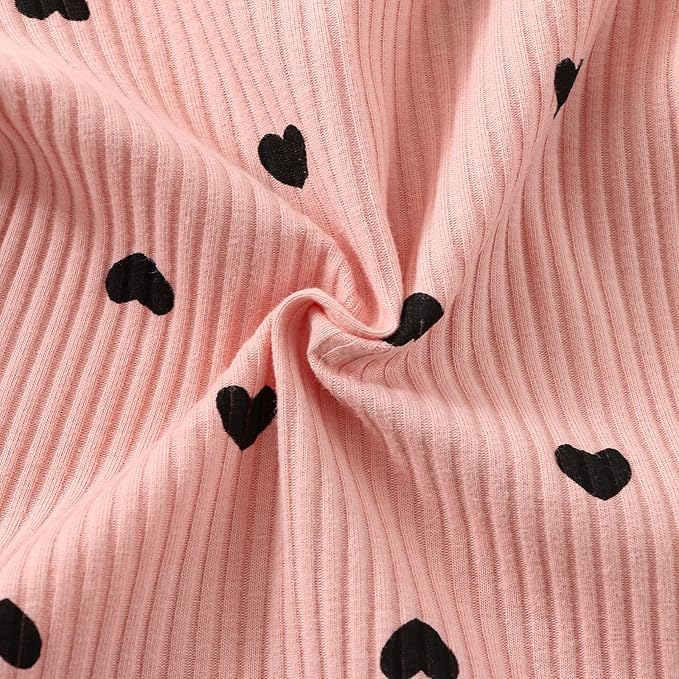 Baby Girl Clothes Newborn Infant Fall Winter Outifts Ribbed Ruffle Long Sleeve Romper Pant Outfit Set 3pcs 0-18Months