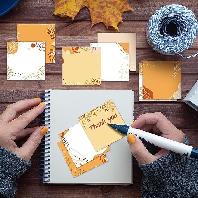 16 Pieces Fall Sticky Notes Fall Boho Style Design Self-Adhesive Note Pads Sticky Memo Notes for School Office Home Supplies Students Teachers Present
