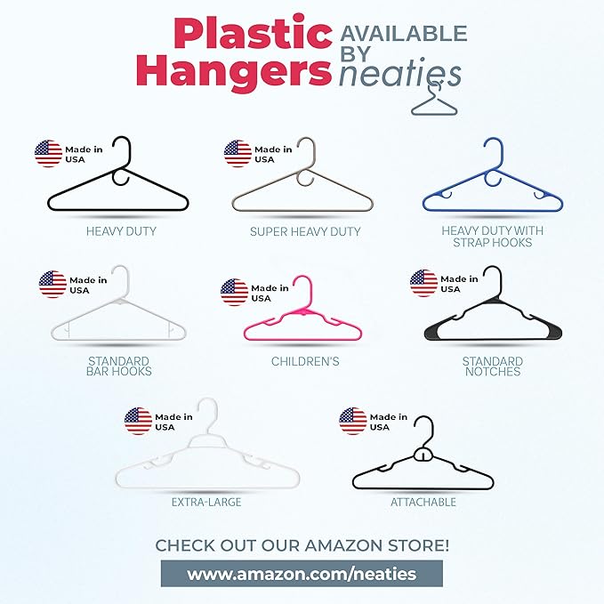 60pk Made in USA Baby Hangers | Kids Hangers for Children's Clothes, Toddler Outfits and Clothing | 20 50 100 Pack Available | Kid Plastic Hanger for Closet and Nursery | Child Kid Hangars (Peach)