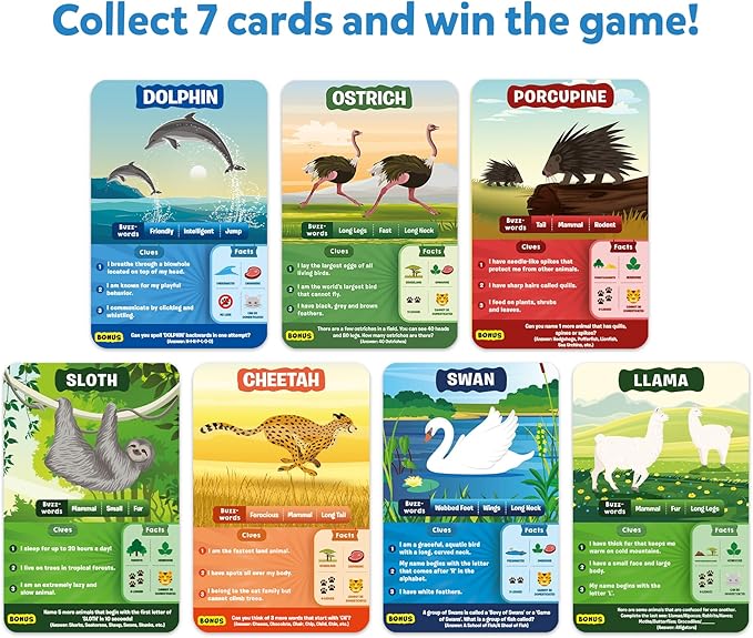 Skillmatics Card Game - Guess in 10 Animal Megapack, Perfect for Boys, Girls, Kids & Families Who Love Toys, Travel Games, Gifts for Ages 6, 7, 8, 9