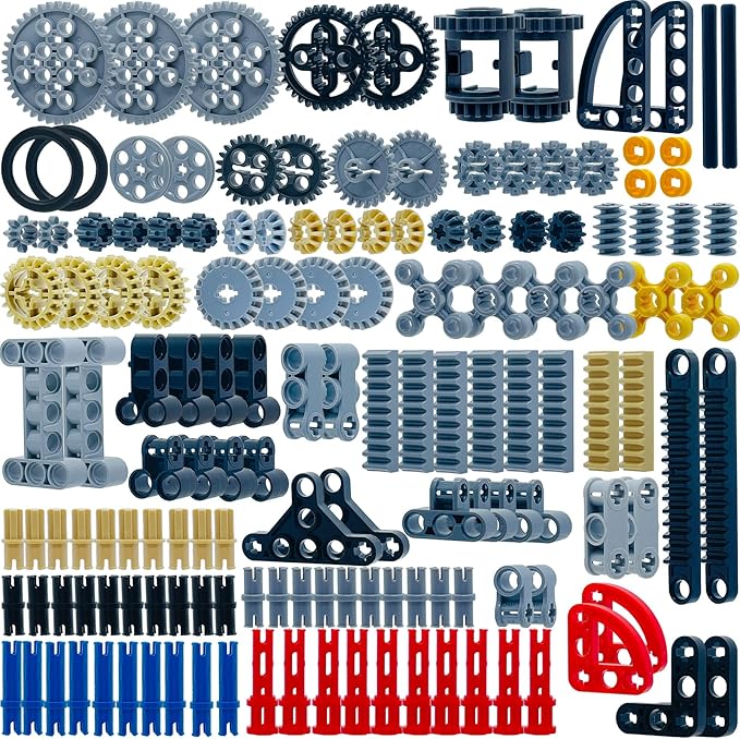 145 Pcs Building Blocks Parts Gear and Axle Set Connectors Wheels Liftarm Pins Accessories Brick Sets Toys Tight Fit with Major Brands…