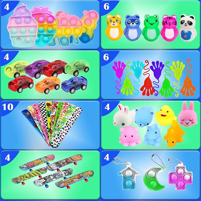 148 Pcs Party Favors for Kids 4-8-12 Assortment Toy,Treasure Box Toys for Classroom Prizes Reward,Carnival Prizes,Goodie Bags Stuffers Pinata Fillers,Stocking Stuffers for Boys and Girls