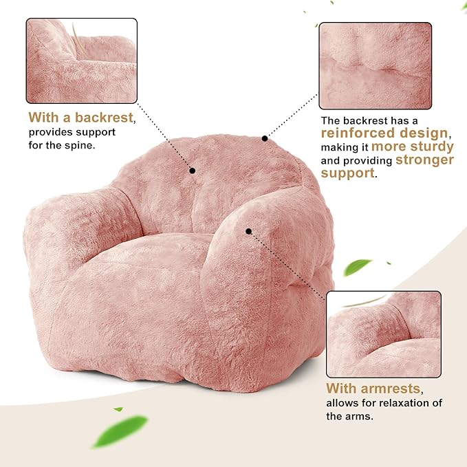 GAOMON Giant Bean Bag Chair Sofa 37.5LB High-Density Foam Filled Large BeanBag Sofa with Armrests for Living Room, Bedroom, High-Density Foam Filled Sofa Chair for Aults and Kids