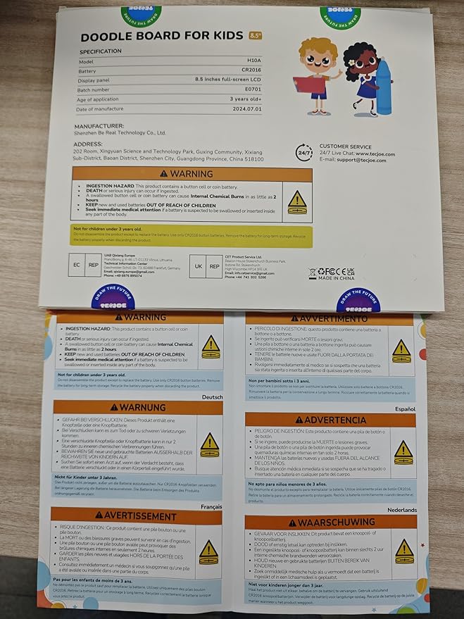 TECJOE 4 Pack LCD Writing Tablet, 8.5 Inch Colorful Doodle Board Drawing Tablet for Kids, Kids Travel Games Activity Learning Toys Birthday Gifts for 3 4 5 6 Year Old Boys Girls Toddlers Preschooler