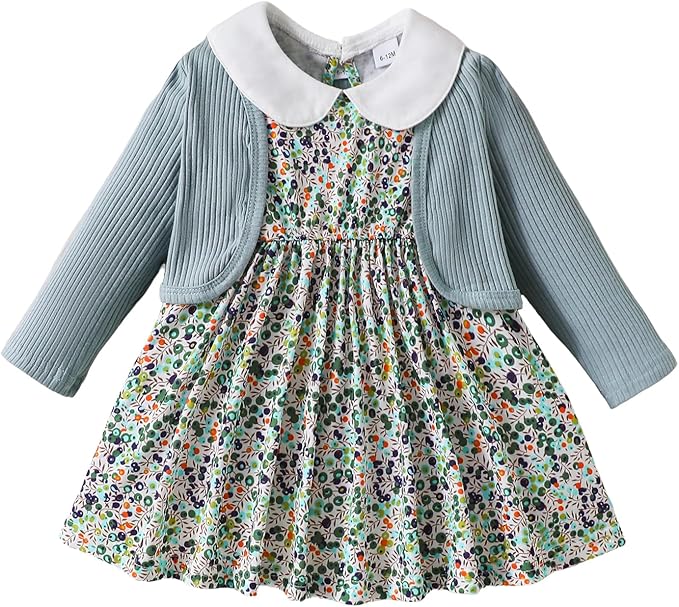 Mioglrie Toddler Baby Girl Dress Fall Winter Outfits Coat Baby Girls Dresses 6 9 12 18 24 Months 2t 3t Girl Clothes