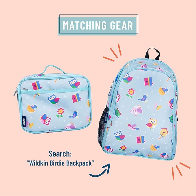 Wildkin Kids Insulated Lunch Box for Boys and Girls, Perfect Size for Packing Hot or Cold Snacks for School and Travel, Mom's Choice Award Winner, BPA-free, Olive Kids (Birdie)