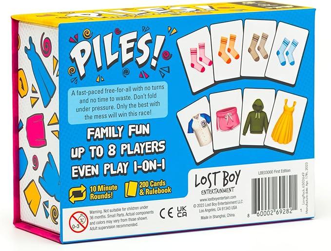 Piles – Card Games – Family Games – for Kids 8 and Up – Games for Adults – Family Game Night – Travel Games – Party Games – Memory Games – 10 Mins