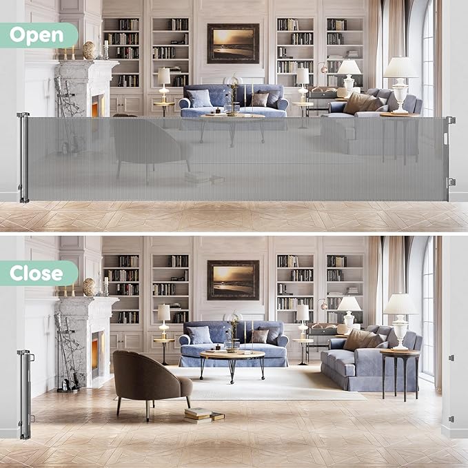 175 Inch Retractable Pet Gate Extra Wide Baby Gate Retractable Baby Gates Extra Wide Dog Gates for The House Extra Wide Pet Gates for Dogs Extra Wide Retractable Dog Gate Child Gates for Wide Openings