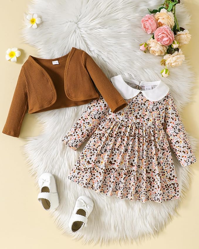 Mioglrie Toddler Baby Girl Dress Fall Winter Outfits Coat Baby Girls Dresses 6 9 12 18 24 Months 2t 3t Girl Clothes