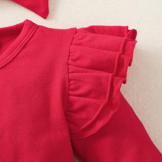 Baby Girl Ruffle Sleeve Romper Dress Outfit Newborn Princess Tulle Dresses Infant Jumpsuit Tutu Skirt Set Clothes