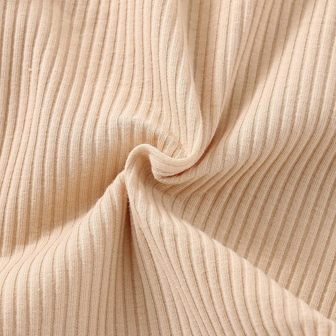 Baby Girl Clothes Newborn Infant Fall Winter Outifts Ribbed Ruffle Long Sleeve Romper Pant Outfit Set 3pcs 0-18Months