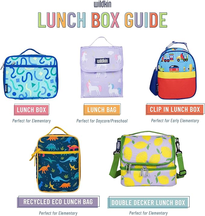 Wildkin Kids Insulated Lunch Box Bag for Boys & Girls, Reusable Kids Lunch Box is Perfect for Elementary, Ideal Size for Packing Hot or Cold Snacks for School & Travel Bento Bags (Pink Giraffe)