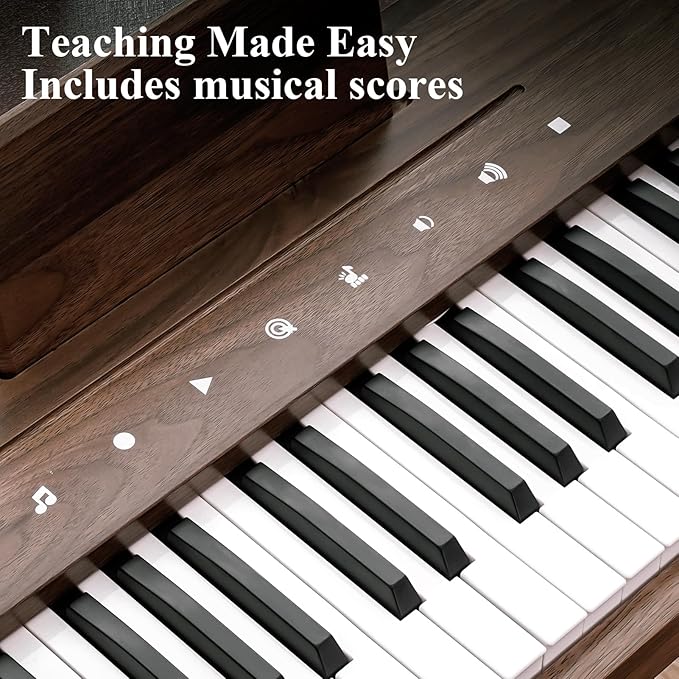 Dreamon Kids Digital Piano Keyboard, Music Educational Instrument Toy, Wood Piano for 3+ Girls and Boys, Christmas & Birthday Gifts for Kids Ages 6-12 Years Old