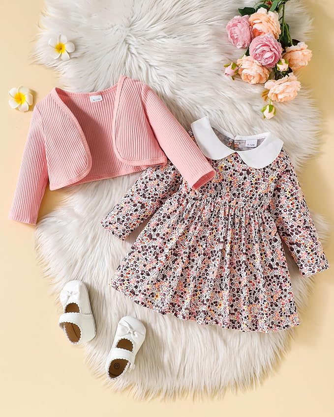 Mioglrie Toddler Baby Girl Dress Fall Winter Outfits Coat Baby Girls Dresses 6 9 12 18 24 Months 2t 3t Girl Clothes