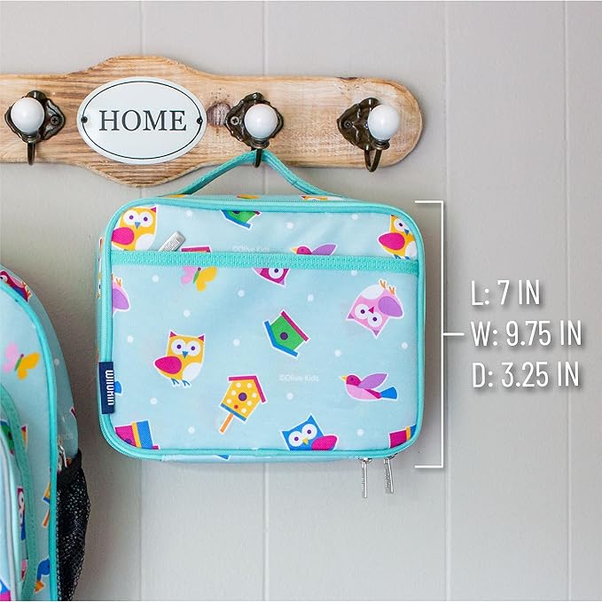 Wildkin Kids Insulated Lunch Box for Boys and Girls, Perfect Size for Packing Hot or Cold Snacks for School and Travel, Mom's Choice Award Winner, BPA-free, Olive Kids (Birdie)