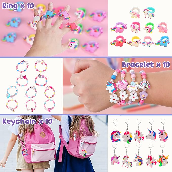 142 PCS Birthday Party Supplies for Girls, Lovely Party Decorations Set - Including Banners, Balloons, Plates, Napkins, Forks, Tablecloth, & Stickers – Perfect for Unicorn Themed Birthday Parties