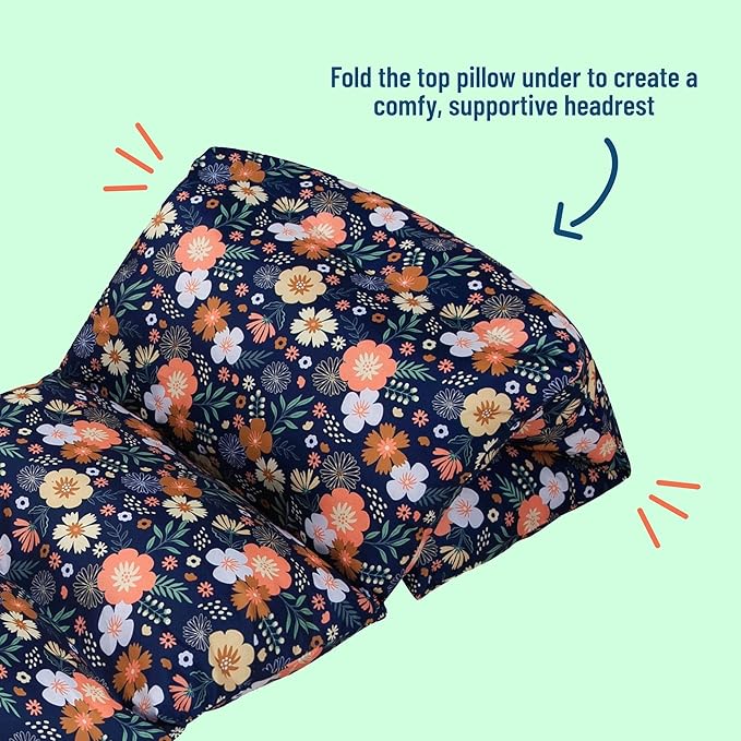 Wildkin Kids Microfiber Floor Lounger – Travel-Friendly, Sleepovers, Pillow Not Included - Wildflower Bloom